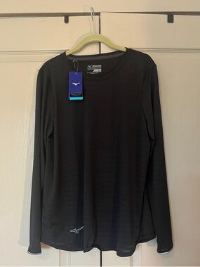 NWT Mizuno Drylite Black Long-Sleeve Performance Top Size XL